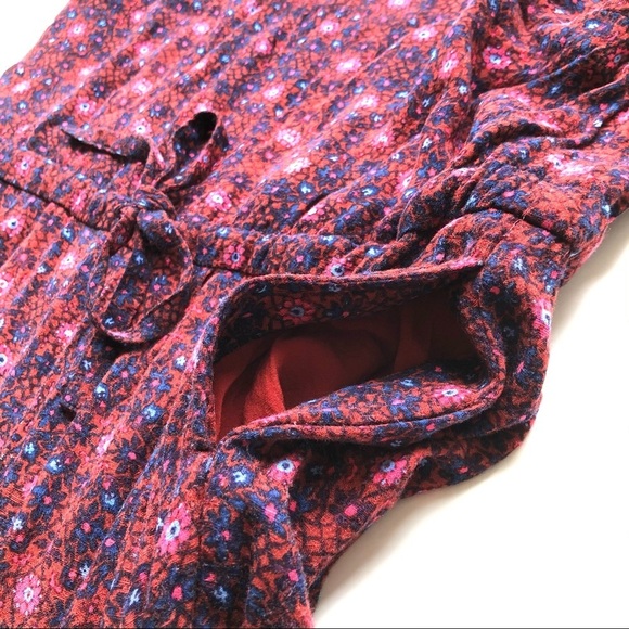 Free People Sunset Jumpsuit Red Floral Strappy Backless Boho - Picture 9 of 16